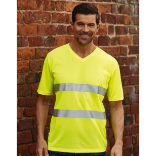 T-shirt v-neck Fluo