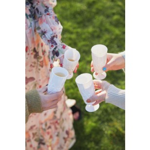 PIKNIKOWE WYSOKIE SZKLANKI BIAŁE, 4-PAK