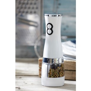 Młynek do soli i pieprzu SALT N´ PEPPER, biały, srebrny