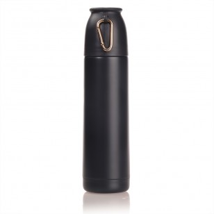Termos próżniowy 450 ml Air Gifts z karabińczykiem, nakrętka w kształcie kubka