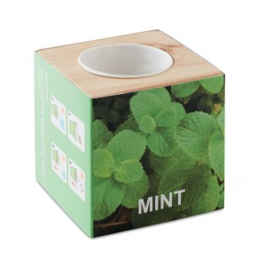 Drewniany pojemnik z ziołami MENTA