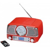 Rejestrator radiowy bezprzewodowy CD DINER, czerwony, srebrny