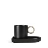 FILIŻANKA DO ESPRESSO Z PODSTAWKIEM NIKI, BLACK/GREY