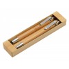 Zestaw do pisania DOUBLE BAMBOO, brązowy, srebrny