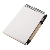Notes Kraft 90x140/70k gładki z długopisem, czarny/beżowy